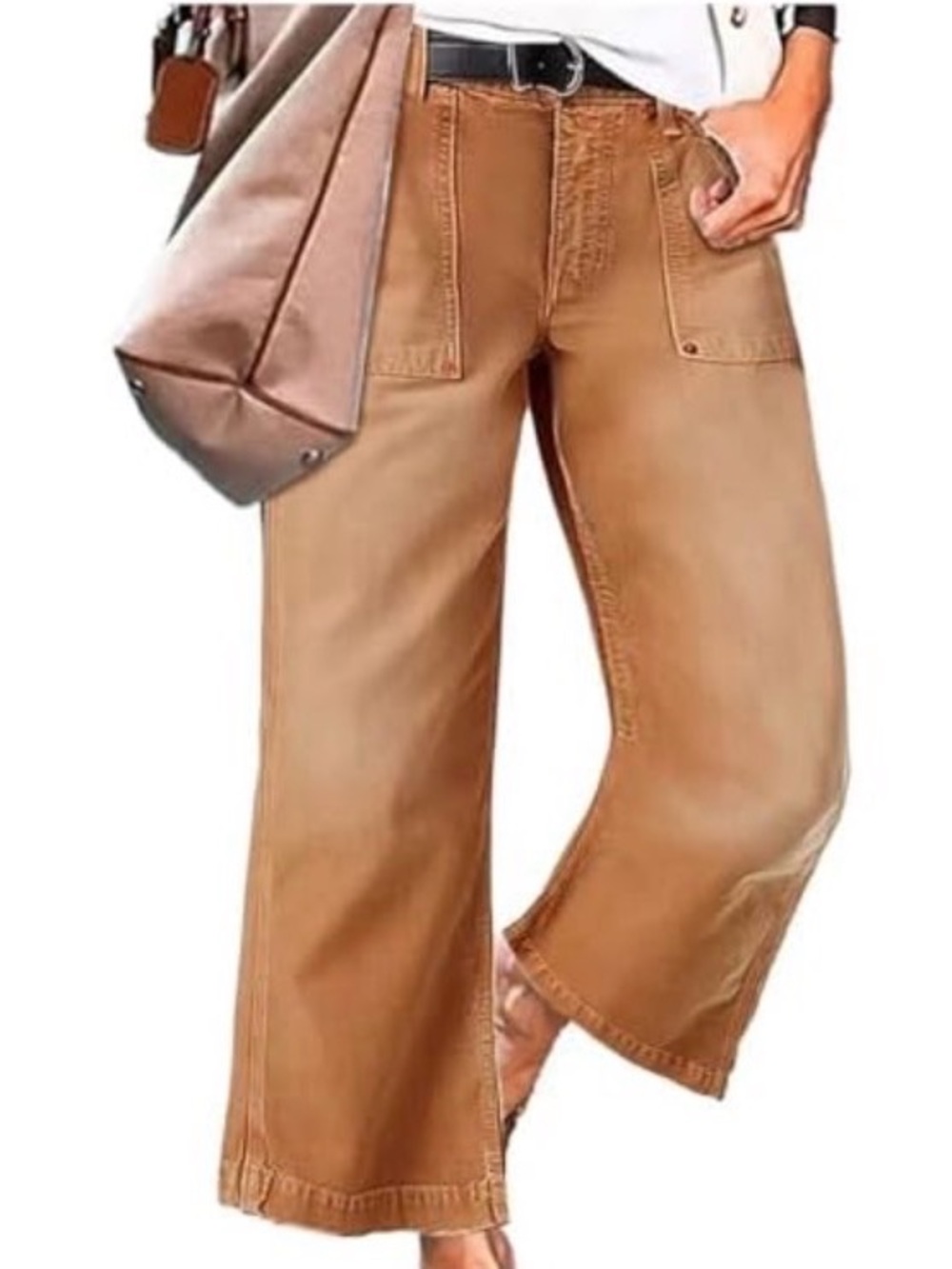 Flamingals Straight Wide Leg Mid Waisted Casual Raw Hem Jeans 2XL PS2-5